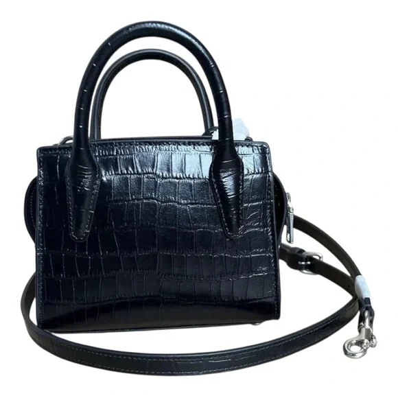 🖤 Coach Andrea Mini Carryall Satchel in Black Croc Embossed Leather | MSRP $398 - Picture 3 of 8